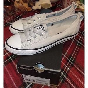 Converse Shoes Womens 5.5 Chuck Taylor All Star Ballet Gray Canvas Lace Up...